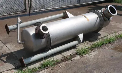SPC7214  Distillation Column and Still APV bubble cap tray distillation column, 15 trays, Stainless Steel