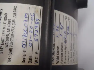 USED MILCO PNUEMATIC CYLINDER