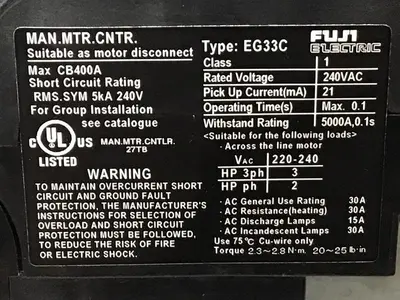 USED FUJI ELECTRIC EG33C EB3AEC-030B