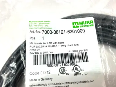 NEW MURRELEKTRONIK SINGLE ENDED M8 FEMALE 90° A-COD. LED CORDSET