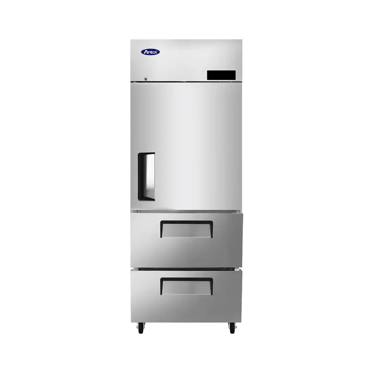 New | in-Stock Atosa New Atosa MBF8022GR Top Mount (1) Top Door/(2) Bottom Drawers Reach-In Refrigerator Refrigerators Illinois US | Falcon Restaurant Supply #1375492