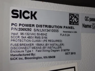 Used 2013 SICK 2069292 Electrical Panels Ohio US | HGR 24 #1406359