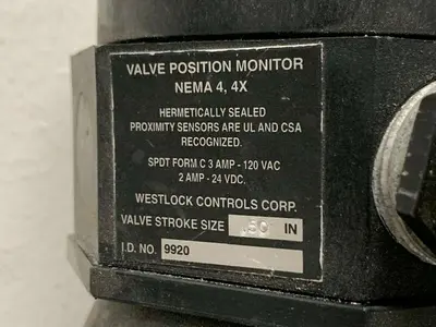 USED ITT 3-WAY DIAPHRAGM STAINLESS STEEL VALVE W/ 2" SANITARY FIT & POSITION MONITOR