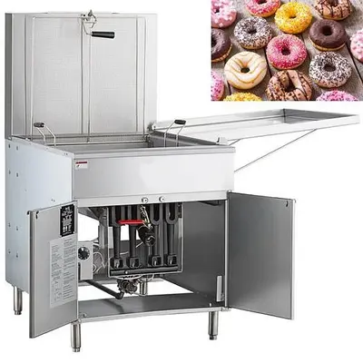 Natural Gas or Propane 110-125 lb. Flat Bottom Funnel Cake / Donut Fryer - 90,000 BTU