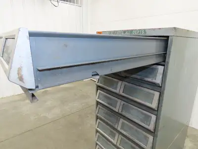 TAB Vintage Industrial Tape Card Storage Cabinet 10 Drawer Unit 19x28x52"