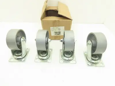 Cast Iron Swivel Caster Wheel 5" Lot of 4