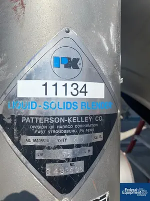 USED Patterson-Kelley 75 Cu Ft P-K Twin Shell Blender, S/S