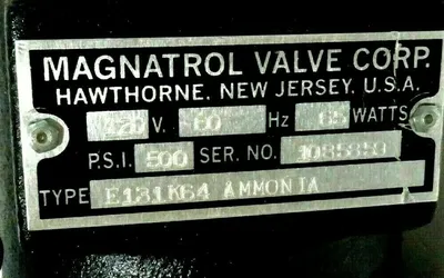 NEW MAGNATROL VALVE CORP. E131K64 AMMONIA SOLENOID VALVE