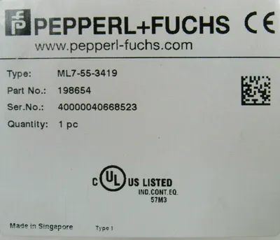 NEW PEPPERL & FUCHS ML7-55-3419 SENSOR ML7553419