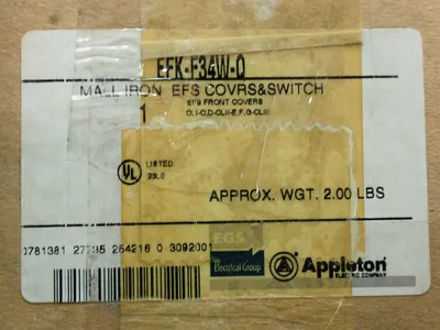 NEW APPLETON ELECTRIC COMPANY EFKF34WQ