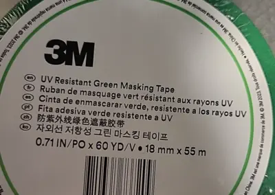 3M UV UU 0125-0618-2 Resistant Green Masking Tape 18mmx55m (BIN 3.4.4)