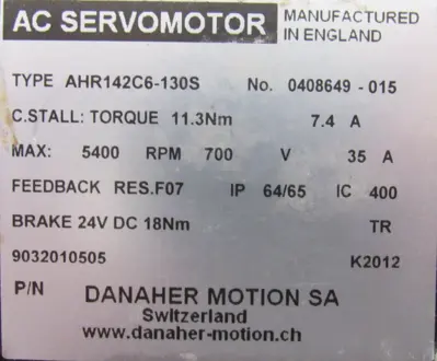 NEW DANAHER AHR142C6-130S SERVO MOTOR AHR142C6130S