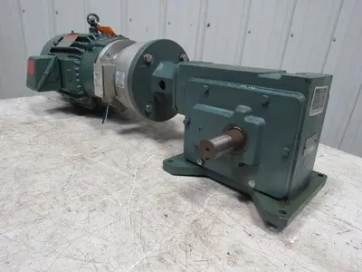 Dodge Reliance C262B15N180KL1 3HP 460V 15:1 Ratio Dual Shaft Gearmotor W/Brake