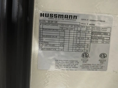 42-0184 Hussmann Q3-SP-12R Remote 12 Foot Sushi Case