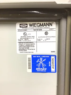 Hubbell Wiegmann N4161206 Panel Enclosure Electical Box Type 4 12