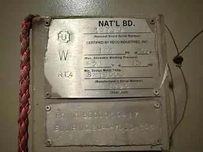3,000 GALLON AIR TANK NATIONAL BOARD PRESSURE VESSEL