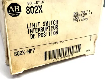 802X-NP7 | Allen Bradley  Ser. 1 Limit Switch Lever Type, NEMA Type 4 & 13 Oiltight - New Other