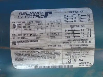 USED RELIANCE ELECTRIC P14H7206G