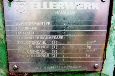 (2) Ellerwerk 937H ATEX peeler centrifuges, 316L SS.