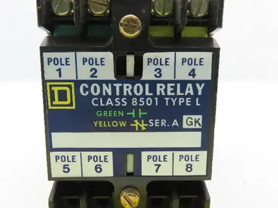 Square D L0-40 Class 8501 Ser. A 120-600V Control Relay 110-120V Coil