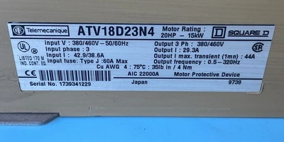 USED Telemecanique ATV18D23N4