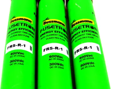 NEW LOT OF 3 BUSSMANN FRS-R-1 FUSES FRSR1