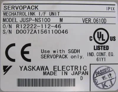 NEW YASKAWA ELECTRIC SGDH-15AEY297A SERVO AMPLIFIER WITH JUSP-NS100 INTERFACE
