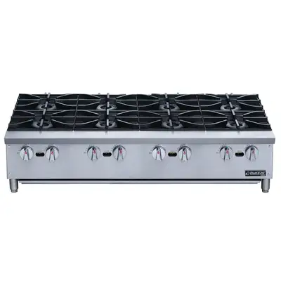 New | in-Stock Dukers New Dukers DCHPA48 Hot Plate with 8 Burners Hot Plates Illinois US | Falcon Restaurant Supply #1376273