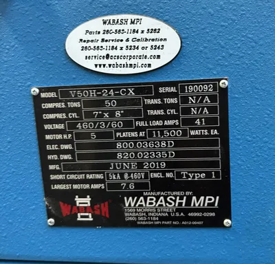 2019 WABASH V50H-24-CX Heated Platen Press and Laminating Press | Kempler Machinery (4)
