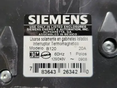 20 Amp, 1 Pole, 120/240 volts Circuit Breaker B120