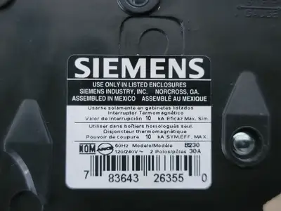 Used SIEMENS B230 Switchgears British Columbia CA | Lenmark #239053