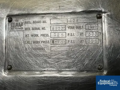 USED DAY 150 Gal Day Double Arm Mixer, S/S, 125#