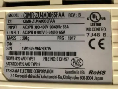 USED YASKAWA CIMR-ZU4A0065FAA