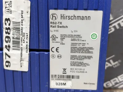 Hirschmann RS2-TX Unmanaged Ethernet Rail Switch Used
