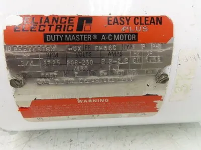 Reliance P56X4516M AC Motor 3/4Hp 1725RPM 3Ph 208-230/460V FK56C Easy Clean