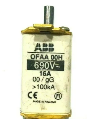 LOT OF 5 NEW ABB OFAA00H FUSES 16A 690V