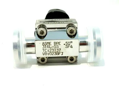 NEW AQUASYN 316L-SS 2-WAY DIAPHRAGM VALVE .50" 316LSS