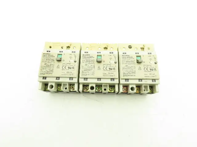 Mitsubishi Electric NV50-FHU Circuit Breaker 30A 3-Pole 60Hz 100-200VAC Lot of 3