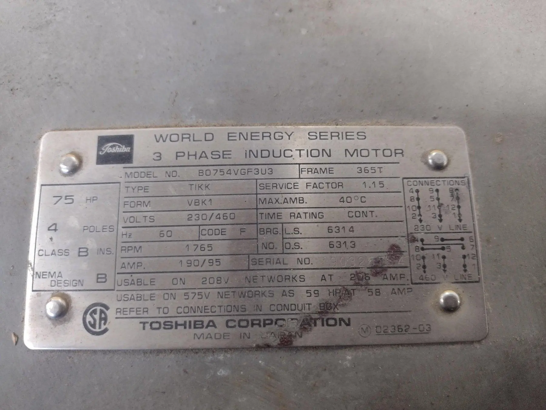 USED TOSHIBA BD754VGF3U3