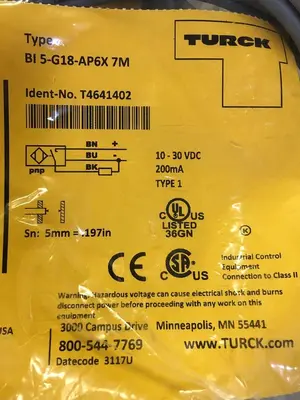 New | in-Stock TURCK B1 5-G18-AP6X 7M Sensors | Surplus Asset Holdings #1206456