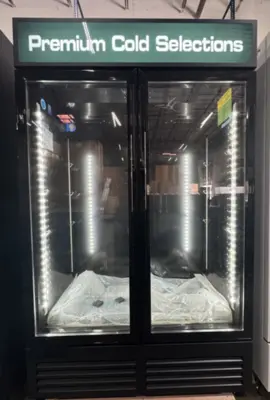 168-0002 AC-GDR47H 47” Glass 2 Door Self Contained Cooler