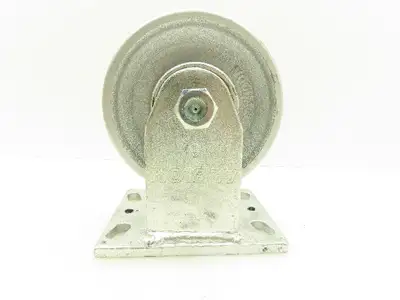 Albion V00640031 Heavy Duty Caster Wheel 6"x2-1/2" V-Groove 6-1/4"x5"Fixed Plate