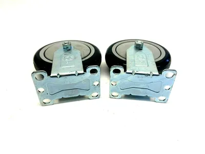 USED DURABLE SUPERIOR CASTERS SERIES 14 FLAT TREAD RIGID MOUNT CASTERS