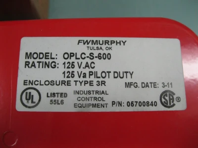 NEW Murphy OPLC-S-600