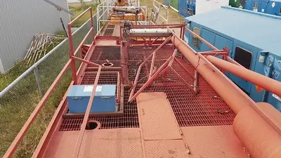 USED 29 M3 (182 BBL) SKID MOUNTED 2 COMPARTMENT MUD TANK