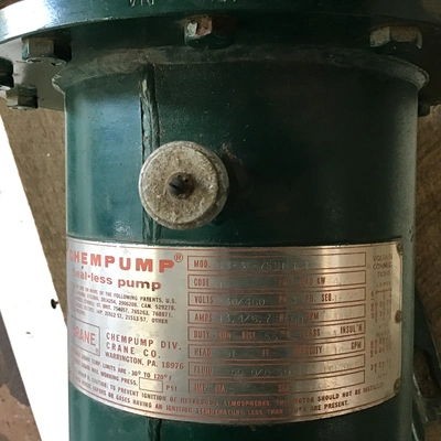 Crane CB-3K-751H-10I Chem Seal Less Pump 230/460V 13.4/6.7Amps 3PH 60Hz 3450RPM