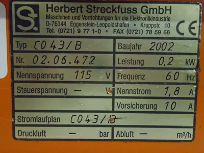 2002 HERBERT STRECKFUSS C043/B AUTO CUT, FORM, BEND MACHINE Miscellaneous | Tekmart International Inc. (5)