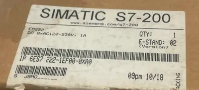 NEW SIMENS 6ES7222-1EF00-0XA0 SIMATIC S7-200 OUTPUT MODULE 6ES72221EF000XA0