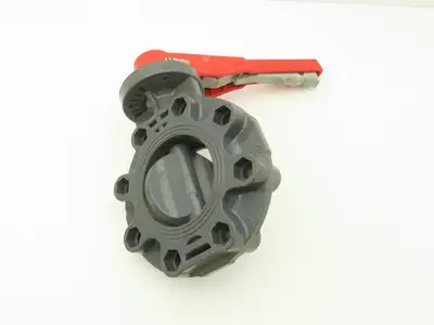 Spears 4" CPVC Butterfly Valve PVC Disc 8-Bolt w/Handle 150psi