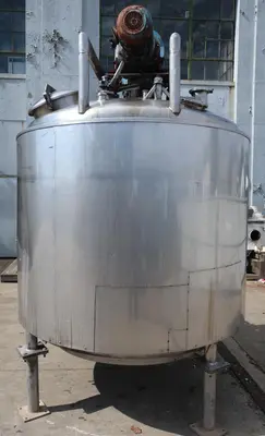 SPC8466  Kettle 1,400 gallon Vendome processor kettle, agitator side scrape & homogenizing, 100 psi jacket rating, Stainless Steel